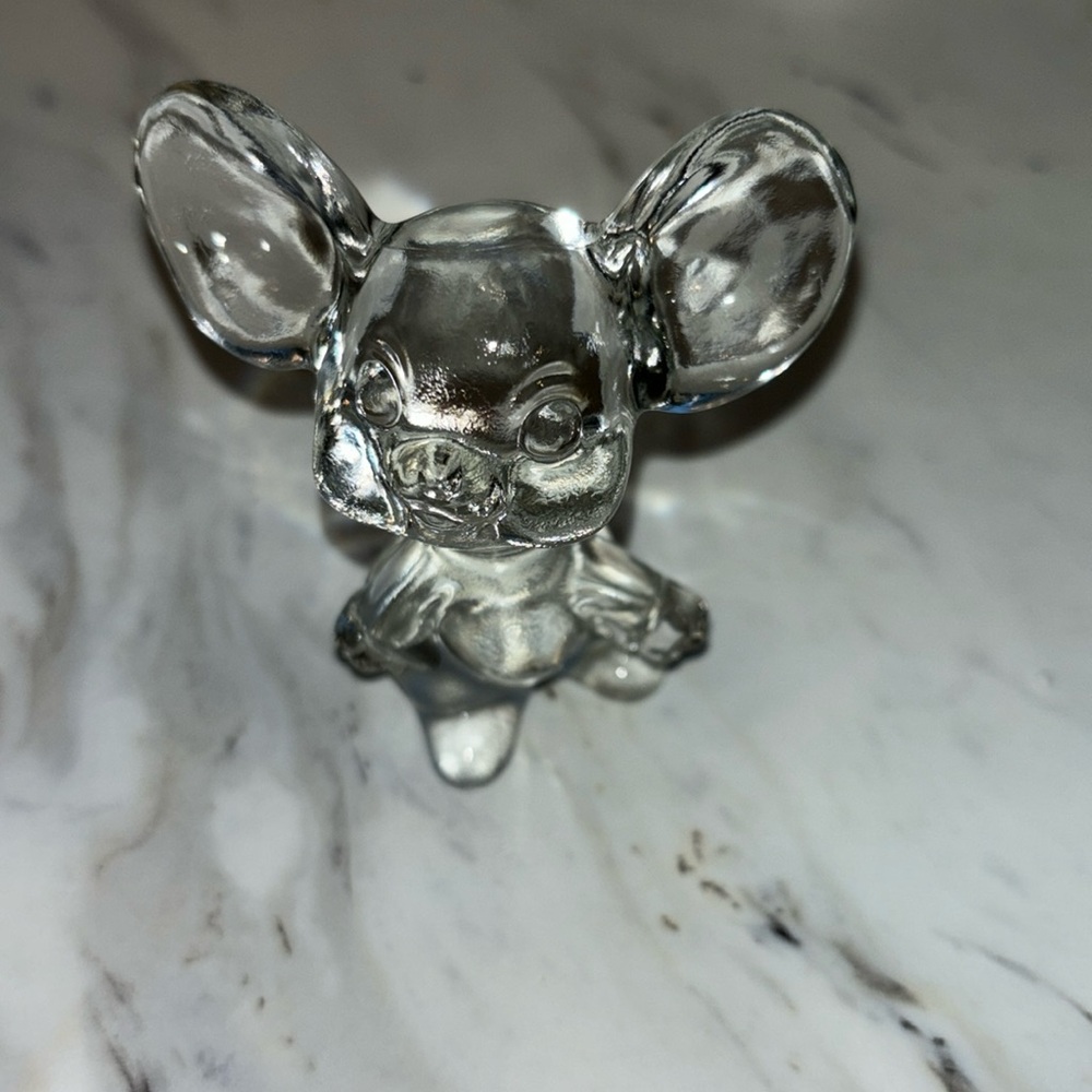 Fenton mouse figurine clear glass